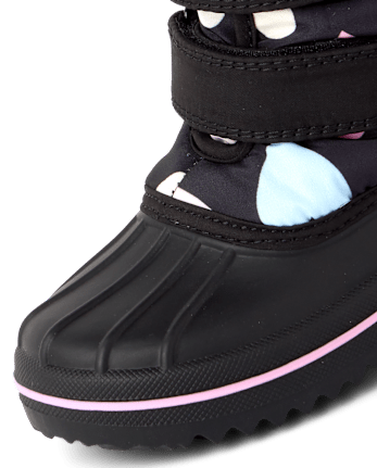 Toddler Girls Faux Fur Lined All Weather Boots - BLACK