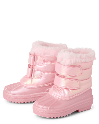 Toddler Girls Faux Fur Lined All Weather Boots - LT PINK