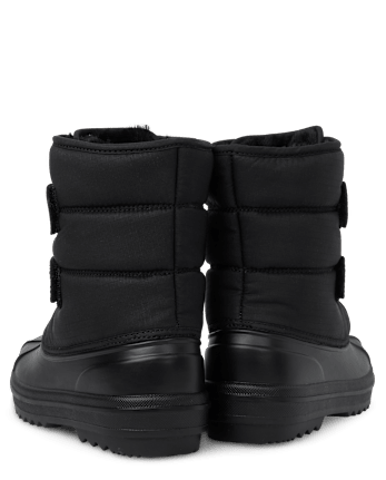 Boys Faux Fur Lined All Weather Boots - BLACK
