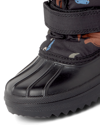 Toddler Boys Faux Fur Lined All Weather Boots - BLACK