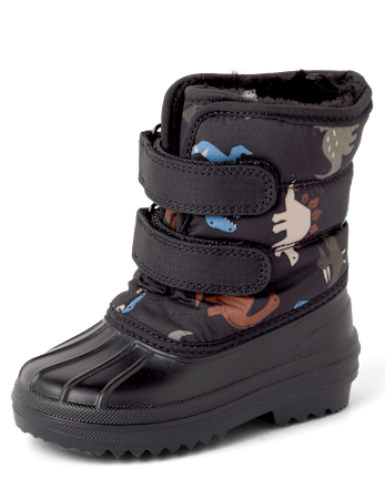 Toddler Boys Faux Fur Lined All Weather Boots - BLACK