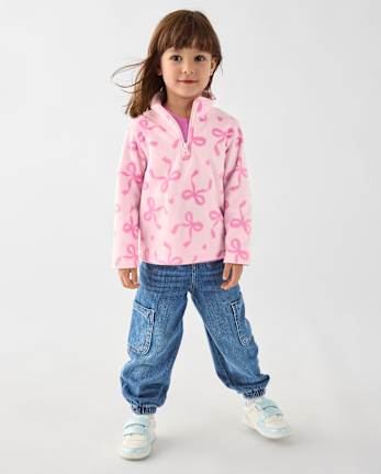 Toddler Girls Paperbag Waist Cargo Jogger Jeans - MINA WASH