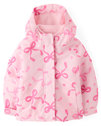 Toddler Girls Bow 3 In 1 Jacket - ROSE MIST