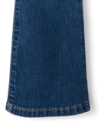 Girls Rhinestone Flare Jeans - GROVE WASH