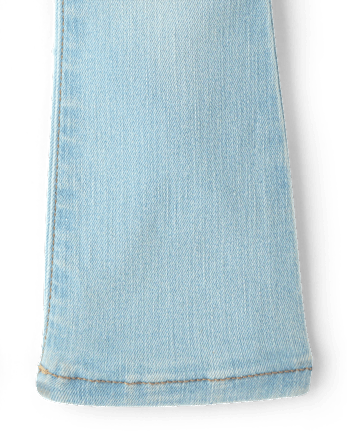 Toddler Girls Embroidered Heart Flare Jeans - LANEY WASH