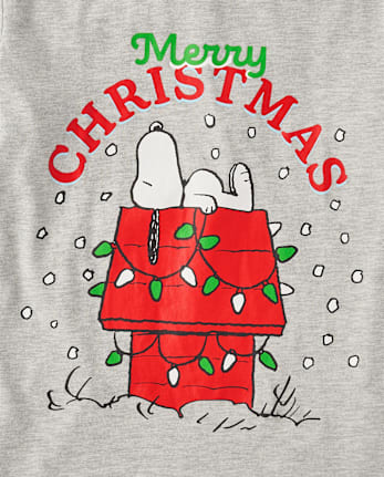 Boys Snoopy™ Merry Christmas Graphic Tee - S/D GRAY OWL
