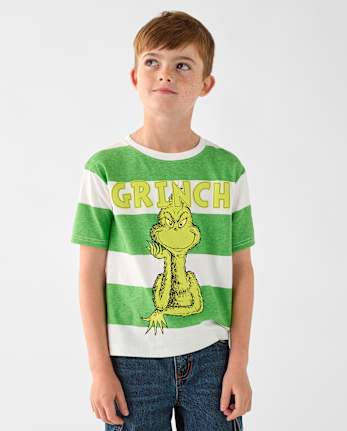 Boys Dr. Seuss The Grinch™ Striped Graphic Tee - MARSHMALLOW