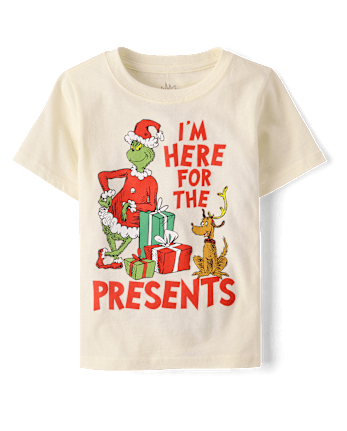 Baby And Toddler Boys Dr. Seuss The Grinch™ Presents Graphic Tee - MARSHMALLOW