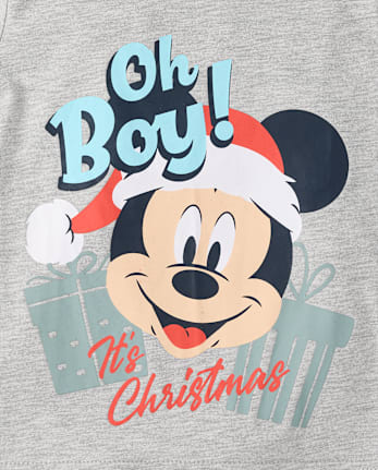 Baby And Toddler Boys Mickey Mouse™ Christmas Graphic Tee - S/D GRAY OWL