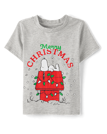 Baby And Toddler Boys Snoopy™ Christmas Graphic Tee - S/D GRAY OWL