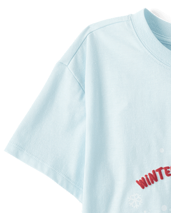 Girls Stitch™ Winter Magic Graphic Tee - BLUE AIR