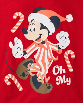 Girls Minnie Mouse™ Candy Cane Graphic Tee - GALA RED CL