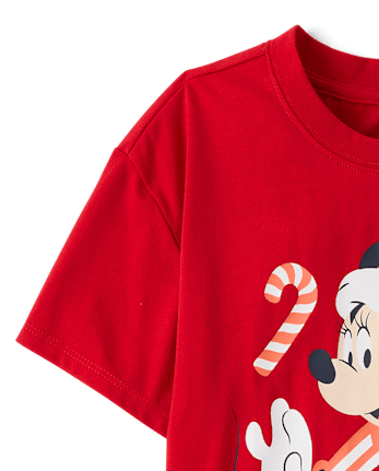 Girls Minnie Mouse™ Candy Cane Graphic Tee - GALA RED CL