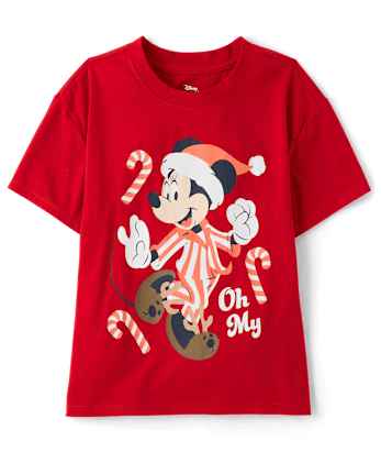 Girls Minnie Mouse™ Candy Cane Graphic Tee - GALA RED CL