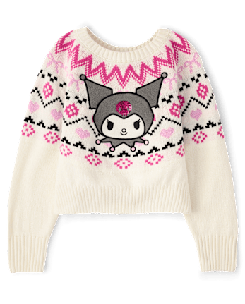 Girls Hello Kitty® Embellished Fairisle Sweater - FAIR IVORY
