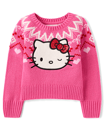 Toddler Girls Hello Kitty® Embellished Fairisle Sweater - SUGARCANDY