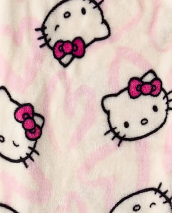 Girls Hello Kitty® Heart Pajama Pants - Cozy Fleece - FAIR IVORY