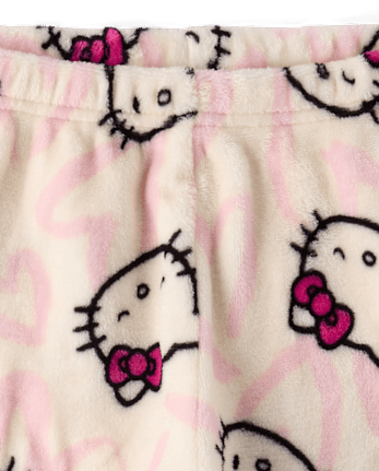 Girls Hello Kitty® Heart Pajama Pants - Cozy Fleece - FAIR IVORY