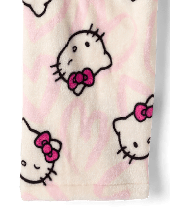 Girls Hello Kitty® Heart Pajama Pants - Cozy Fleece - FAIR IVORY