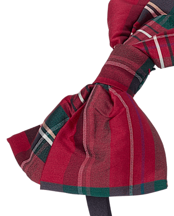 Bandeau à nœud à carreaux pour filles - RED OCHRE