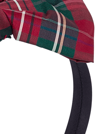 Bandeau à nœud à carreaux pour filles - RED OCHRE