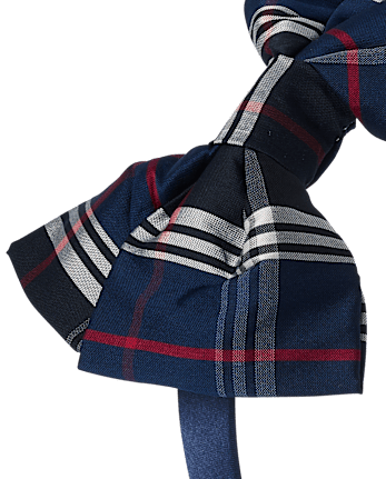 Girls Plaid Bow Headband - TIDAL