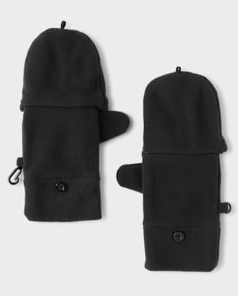 Boys Colorblock Microfleece 2-Piece Cold Weather Set - BLACK