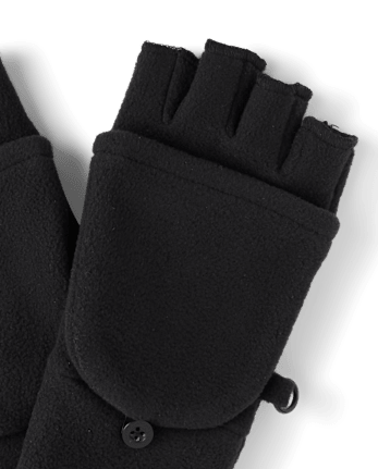 Boys Colorblock Microfleece 2-Piece Cold Weather Set - BLACK