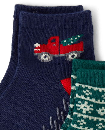 Toddler Boys Holiday Midi Socks 3-Pack - MULTI CLR