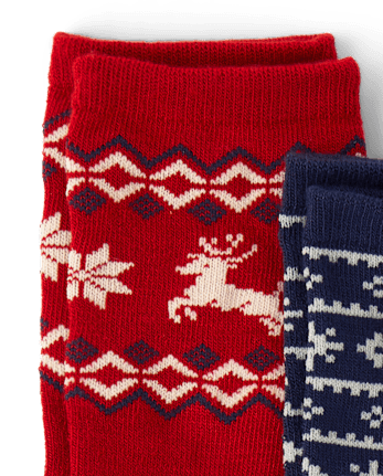Boys Holiday Crew Socks 3-Pack - MULTI CLR