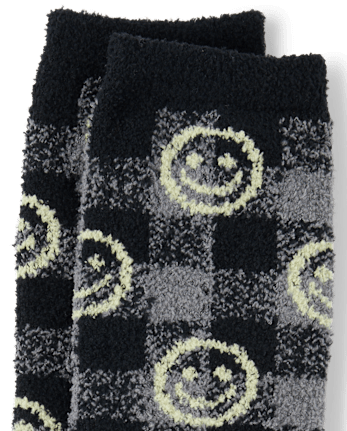 Boys Happy Face Cozy Socks - MULTI CLR