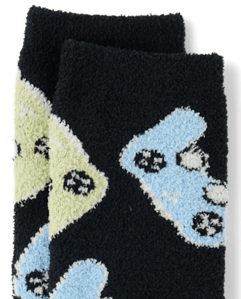Boys Video Game Cozy Socks - BLACK