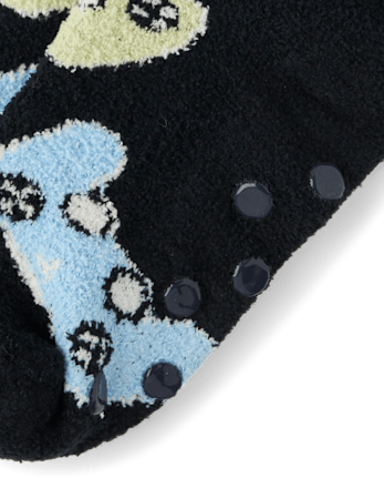 Boys Video Game Cozy Socks - BLACK
