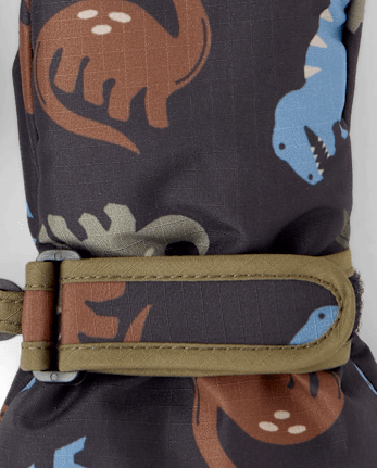 Toddler Boys Print Ski Mittens - BLACK