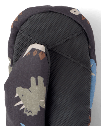 Toddler Boys Print Ski Mittens - BLACK