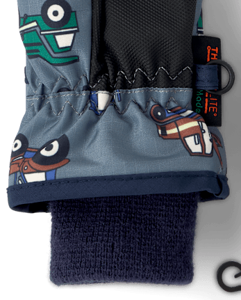 Toddler Boys Print Ski Mittens - THUNDERSTORM