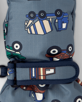 Toddler Boys Print Ski Mittens - THUNDERSTORM