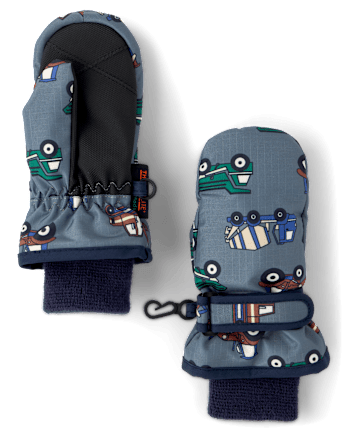 Toddler Boys Print Ski Mittens - THUNDERSTORM