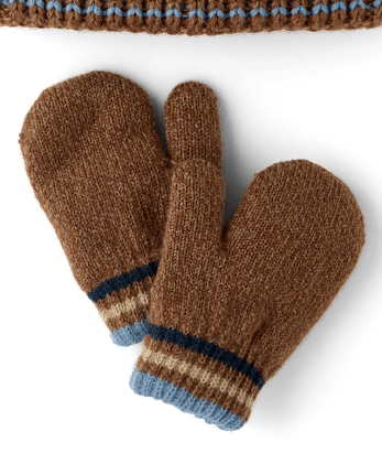 Toddler Boys Embroidered Dino 2-Piece Cold Weather Set - BURNT SUGAR CL