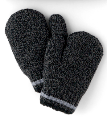 Toddler Boy Striped Cable Knit 2-Piece Cold Weather Set - GREY