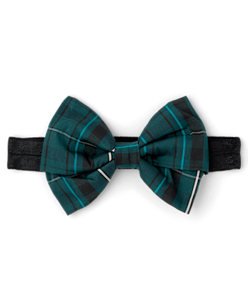 Baby Girls Plaid Bow Headwrap - BALT GREEN