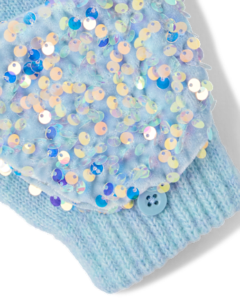 Girls Sequin 2-Piece Cold Weather Set - BLUE AIR