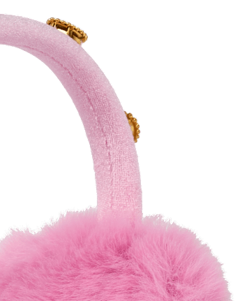 Girls Faux Gemstone Ear Muffs - TIARA PINK