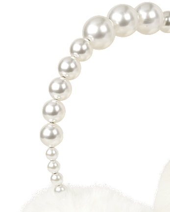Girls Faux Pearl Ear Muffs - WHITE