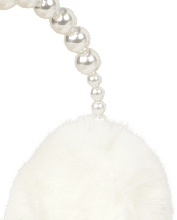 Girls Faux Pearl Ear Muffs - WHITE