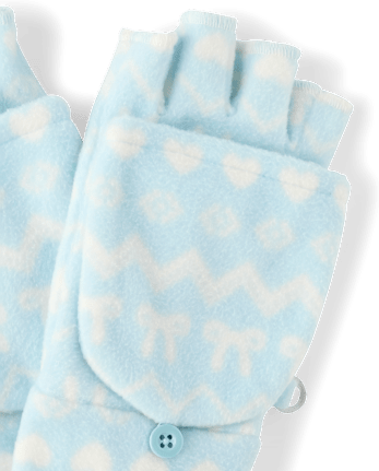 Ensemble 2 pièces en microfibre polaire à motif Fair Isle pour filles, idéal par temps froid - BLUE AIR