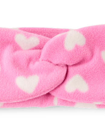 Girls Heart Microfleece 2-Piece Cold Weather Set - PERFECTLY PINK