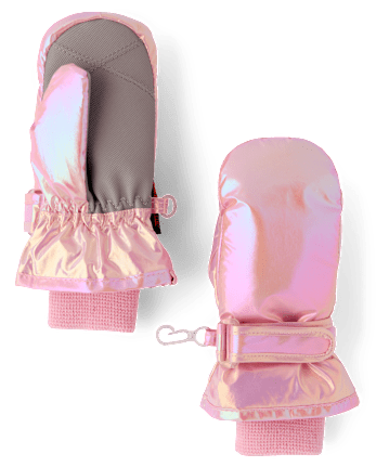 Toddler Girls Print Ski Mittens - LT PINK