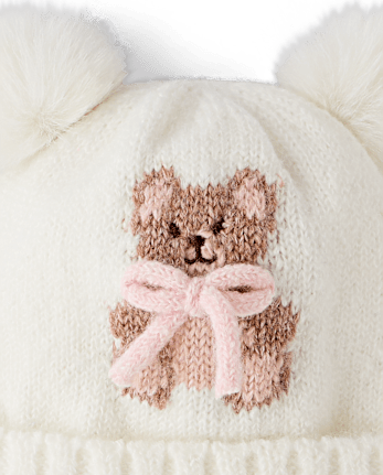 Baby Girls Intarsia Bear 2-Piece Cold Weather Set - MULTI CLR