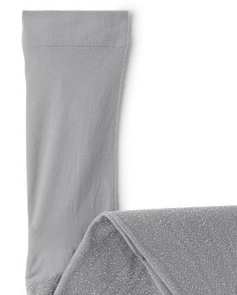 Girls Shimmer Microfiber Tights - SILVER